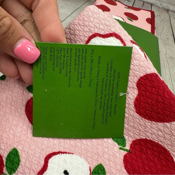 NWT Kate Spade  Apple Kitchen Towels and drying mat set countryside coquette - Picture 3 of 6